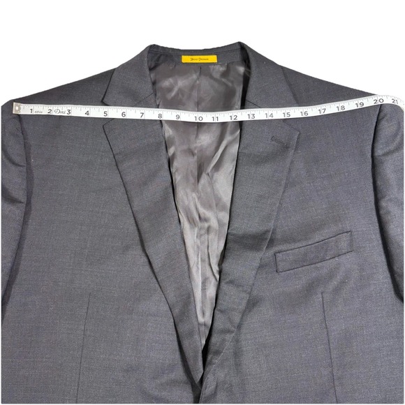 Hickey Freeman Gold Label Sport Coat Blazer Wool Spandex Dark Gray Men Size 52R - Picture 10 of 10